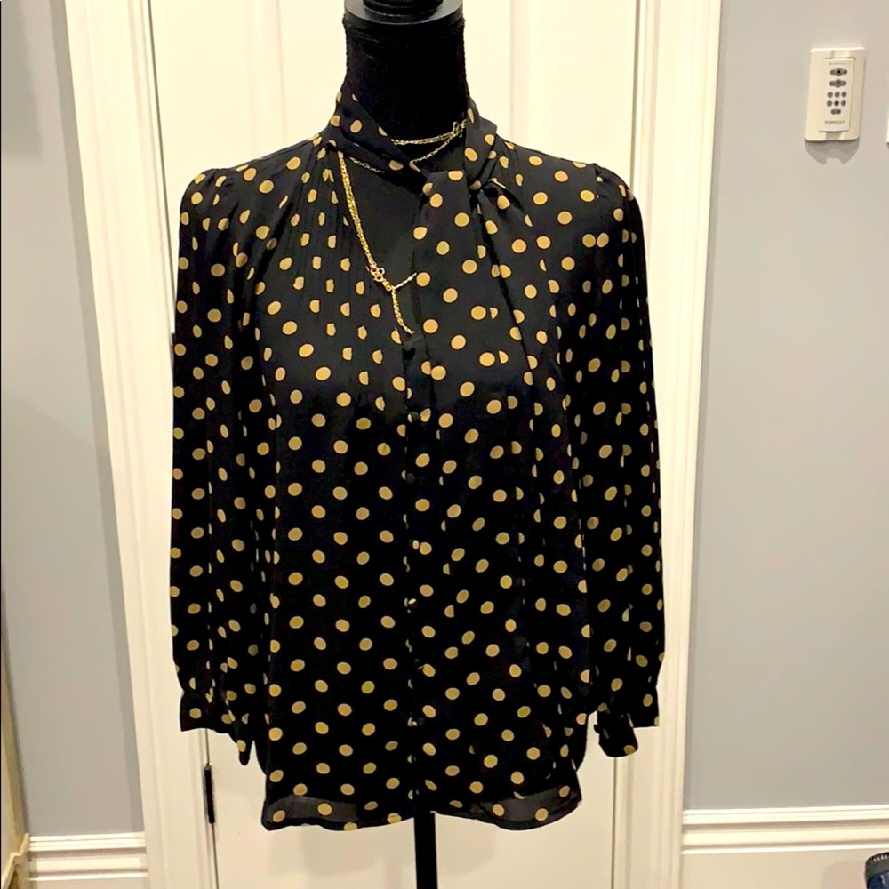 J.CREW  365 TIE NECK TOP